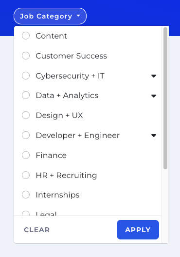 job category filter